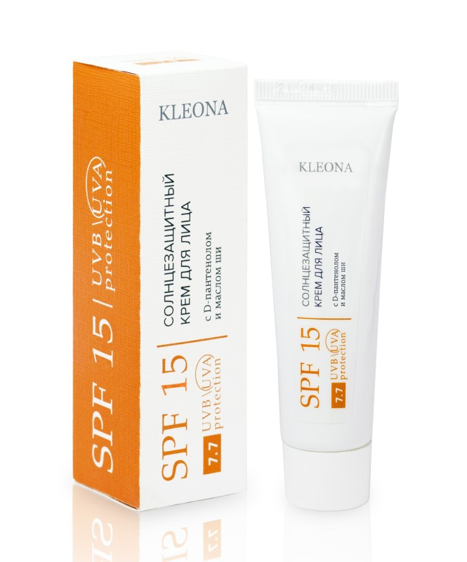 Cолнцезащитный крем для лица с SPF15, с пантенолом, маслом ши